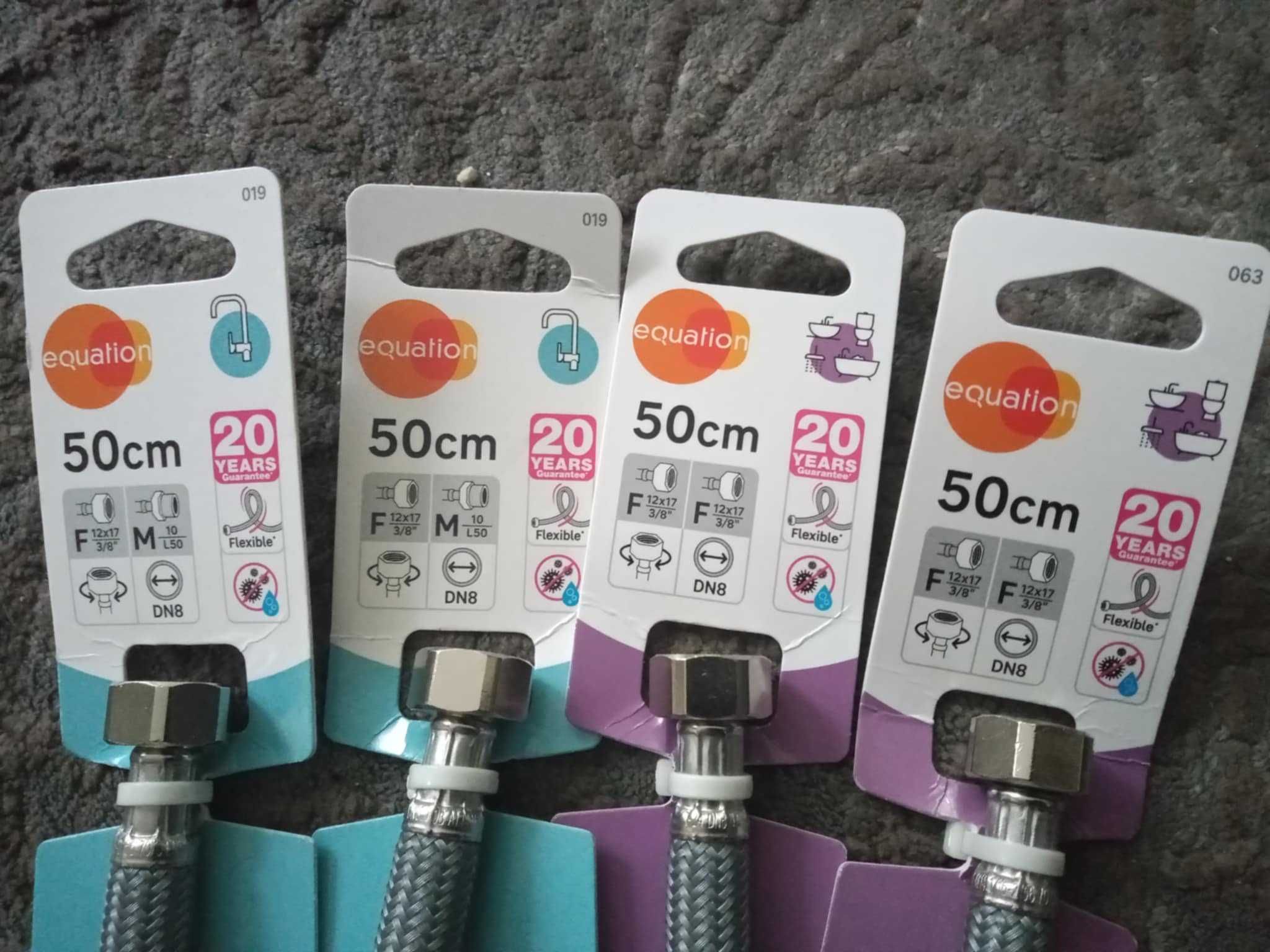 Wężyki hydrauliczne, do baterii, 50 cm, nowe.