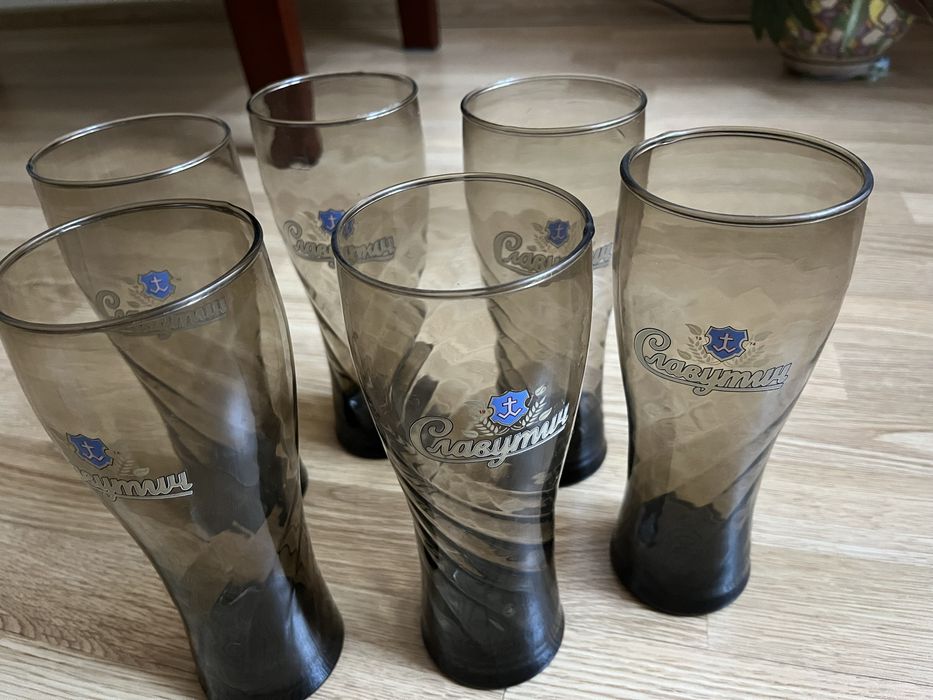 Набір келихів для пива Славутич 6 шт. з темного скла