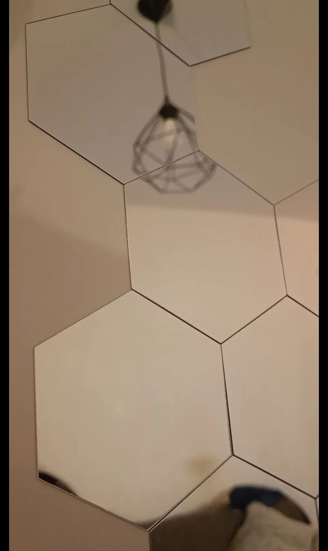 24szt naklejki lustrzane hexagon lustro przyklejane srebrne ozdoba