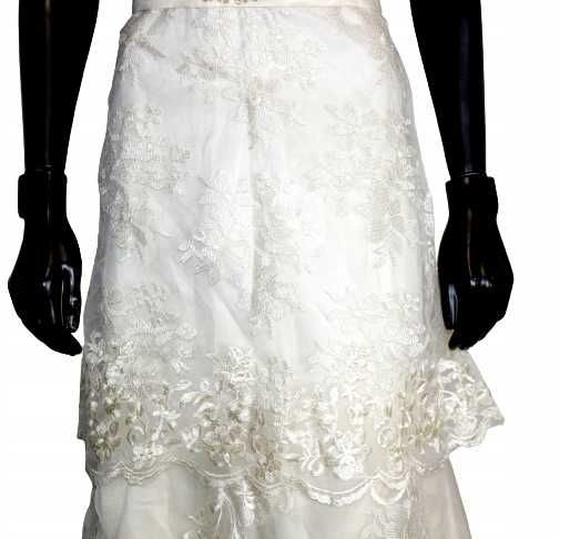 Suknia ślubna beżowa tiul S M 36 38