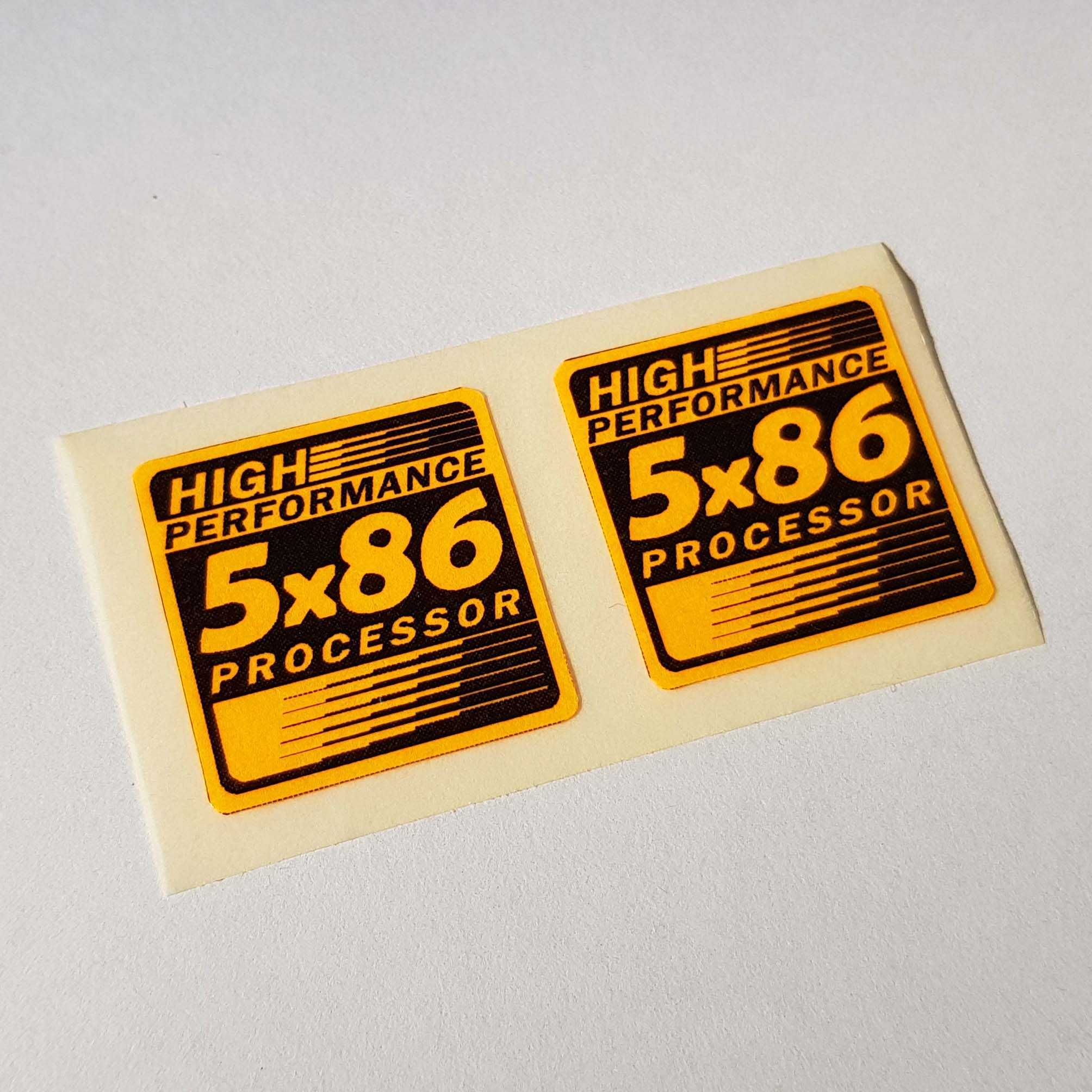 586 5x86 processor Наклейки на старий ретро компьютер PC sticker