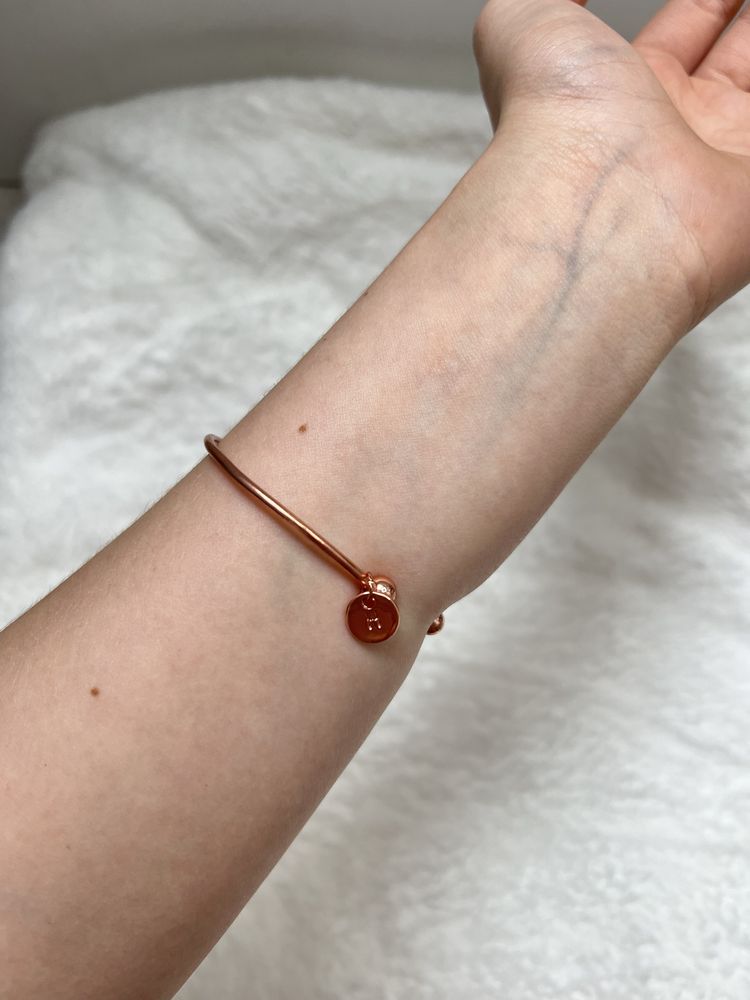 Bransoletka rose gold elegancka delikatna literka H szykowna 13