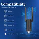 Shuwosmart karta sieciowa Wifi USB 3.0 1300 Mbps 2,4GHz wzmacniacz 2w1