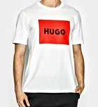 HUGO BOSS t-shirt koszulka biała klasyczna czerwone logo