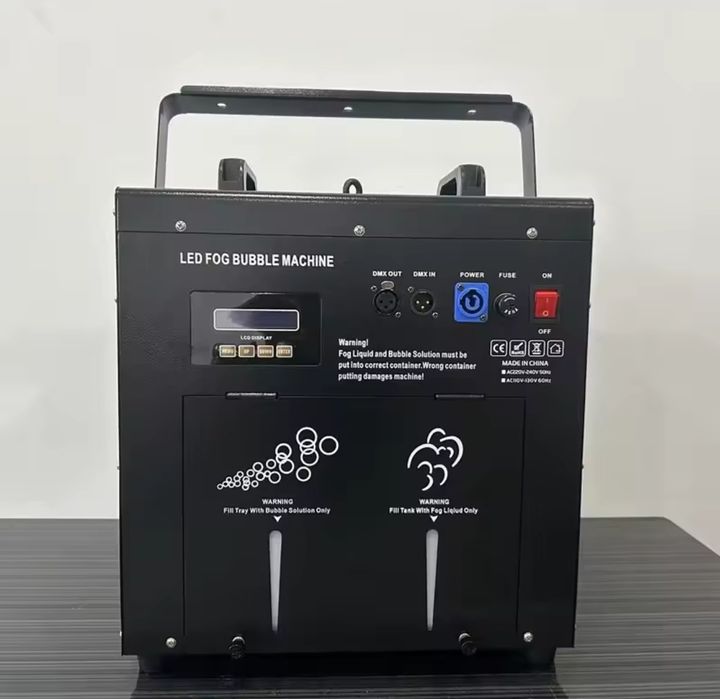 Maszyna do baniek z dymem Białe bańki mydlane LED wesele ślub dym