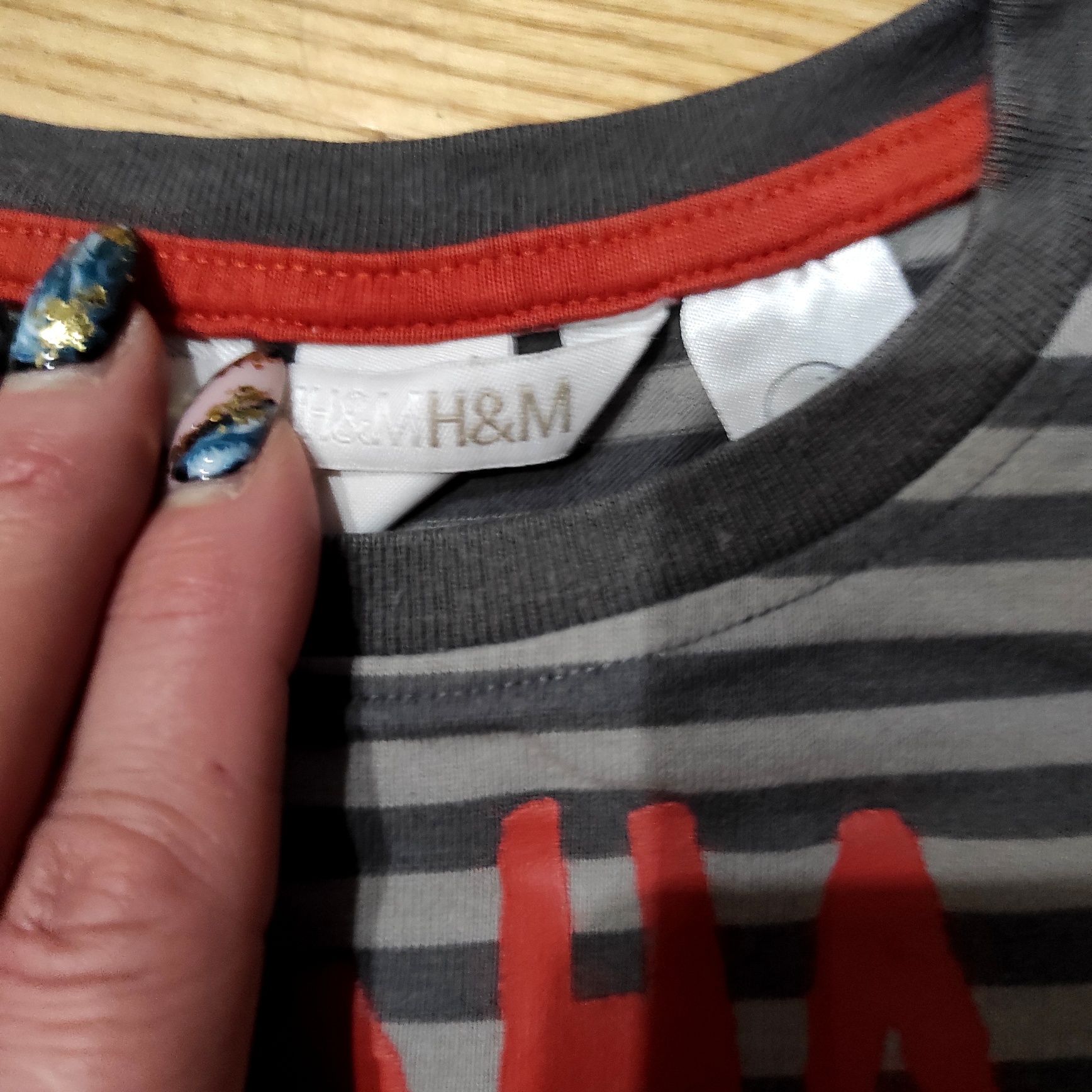 Bluzka w paski z zabawnym H&M 9-12 m-cy