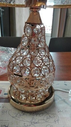 Kryształowa lampa Chanel Glamour złota i srebrna