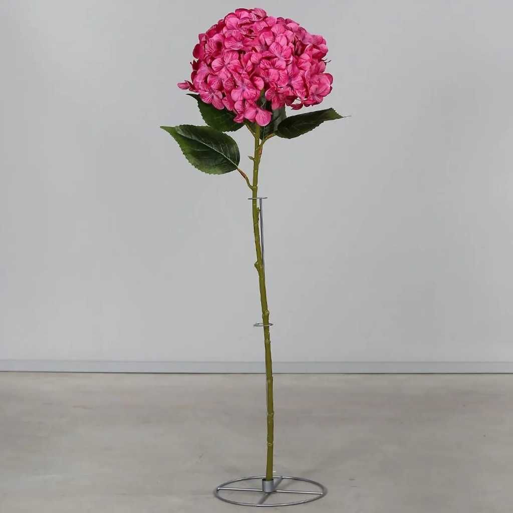 Sztuczna hortensja duża różowa stojak dekoracja