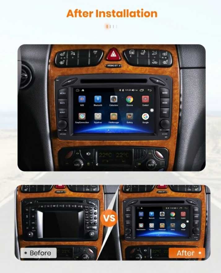 Auto Rádio Android Para Mercedes Benz W203 W209 W208 W463 Vito Viano