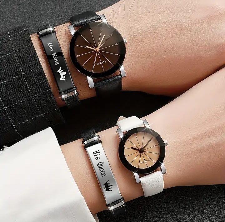 zestaw moda codzienna para zegarek kwarcowy analogowy + BRANSOLETKI