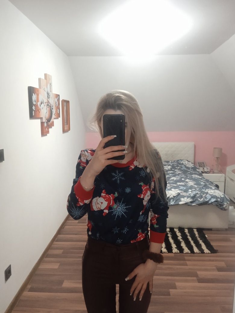 Bluza sweter sweterek Mikołaj święta świąteczna wigilia xs s