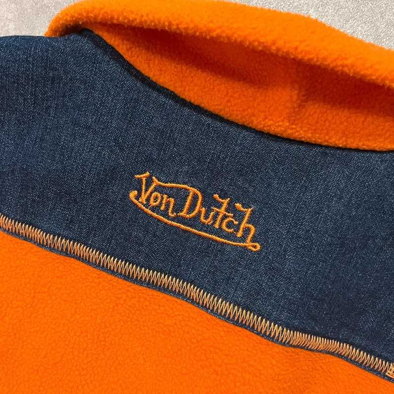 Vintage Polar Bluza Von Dutch Y2K Retro Spellout Trendy 90s Sherpa