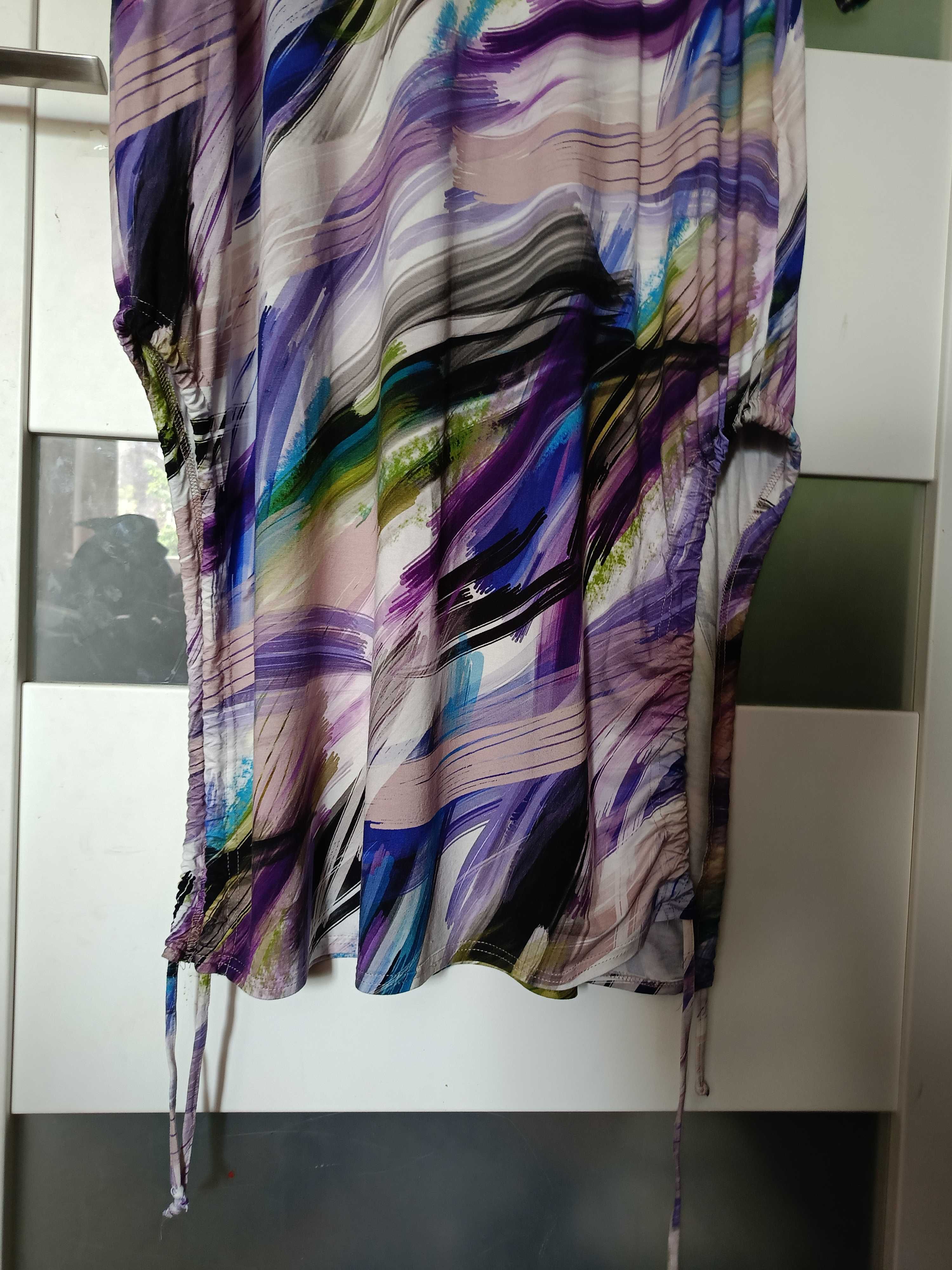 Sukienka oversize L XL z wiskozy Made in Poland