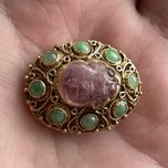 Broszka Chiny „Chinka” jadeit, ametyst