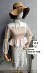 Bluzka blouse vintage XS S biust 30-40x2 babydoll lolitka kokietka