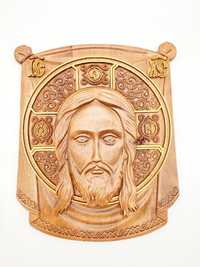 Drewniana ikona Zbawiciela 1 , rzeżba .