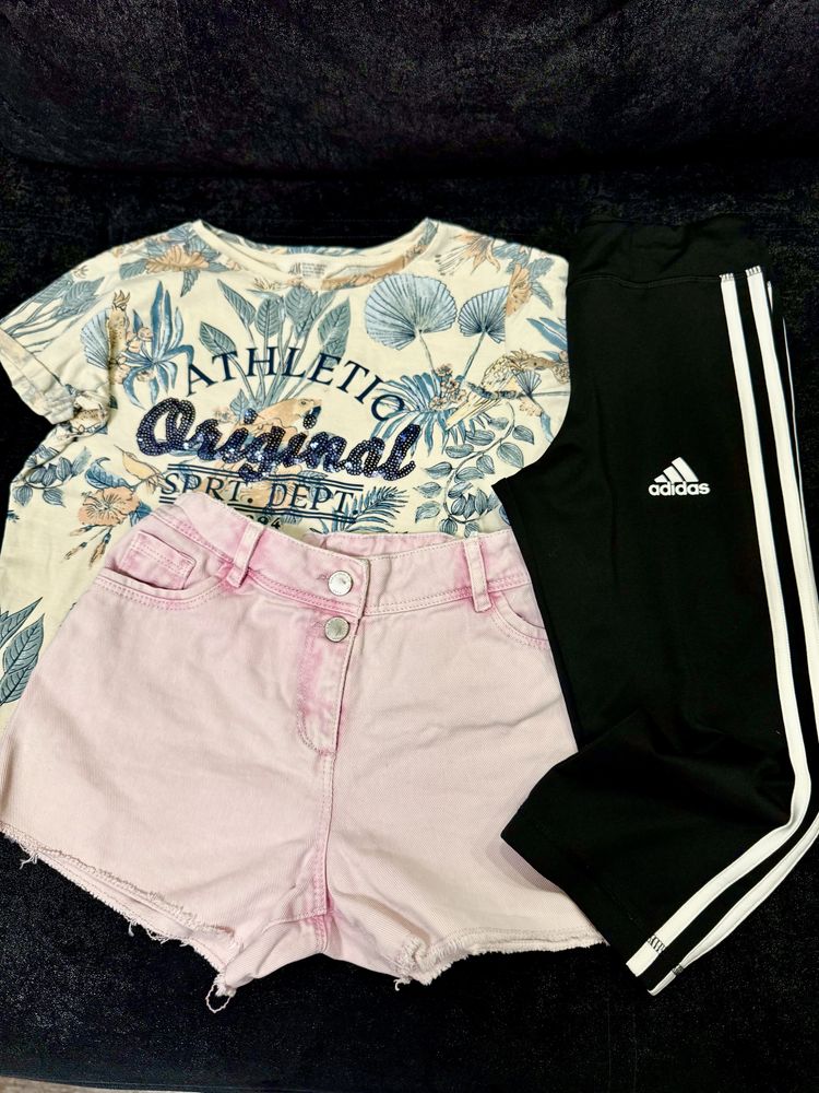 Велосипедки Adidas, шорти Next для дівчини 10-12 років