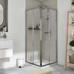 Cabine de duche (70-80)x(70-80)x185 cm cromado Sensea Essential