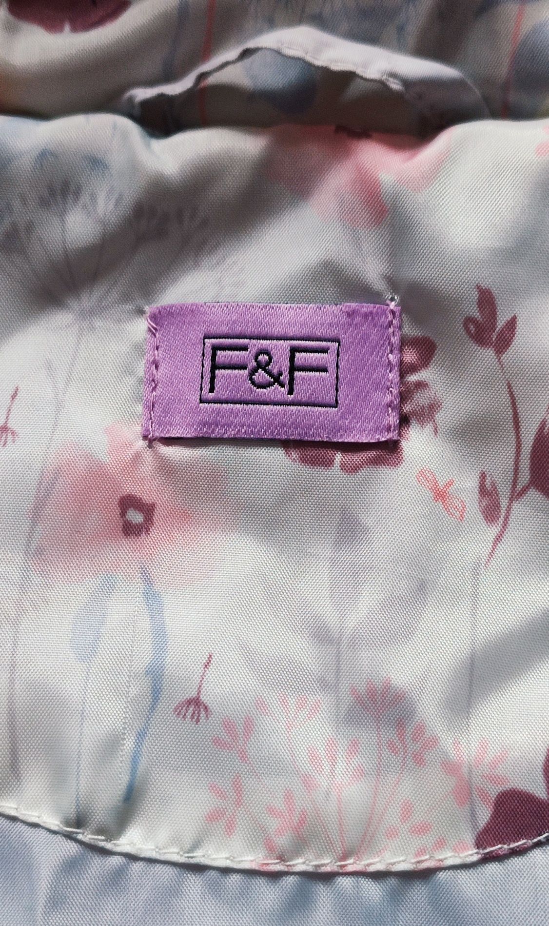 F&F Szaro srebrna kurteczka przejściowa wiosenna jesienna r.92