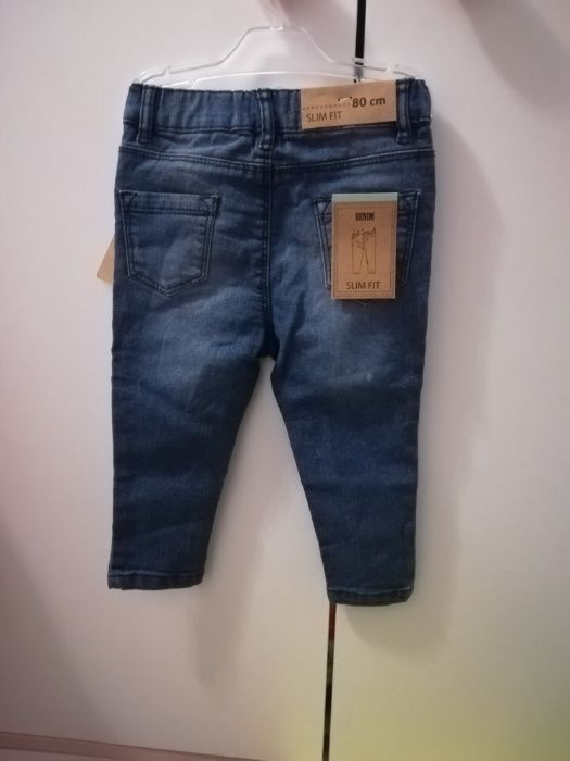 Nowe jeansowe spodnie slim fit rozm 80