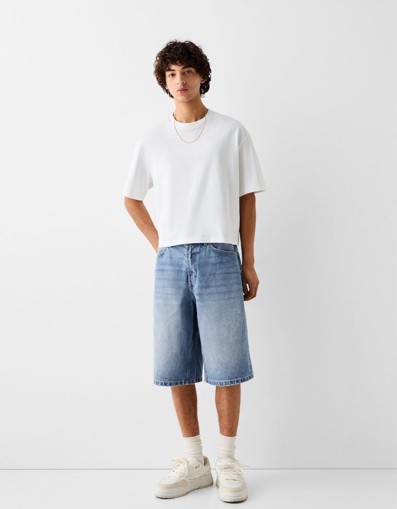 Шорти Bershka Jorts Baggy Fit (W30 / W34) сині широкі чоловічі