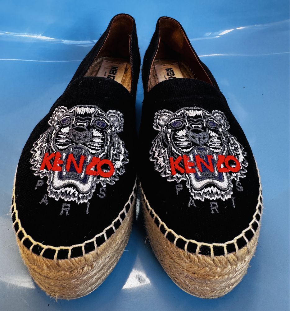 Kenzo 37/38 espadryle na koturnie Tiger Platforms