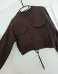 Bluza brązowa crop top z ściągaczem S