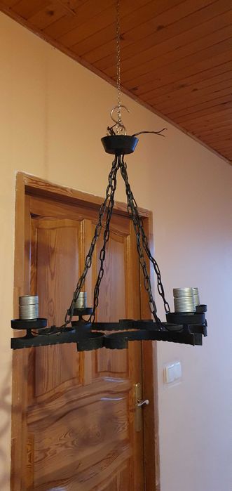 PRL żyrandol metalowy czarny 4 żarówki E27