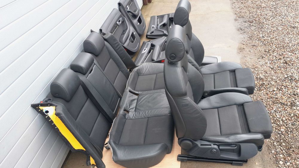 Czarne fotele półskóry S-line półskórzane wnętrze - AUDI A6 C6 / S6 C6