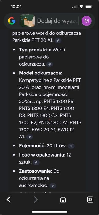 Worki do odkurzacza Parkside
