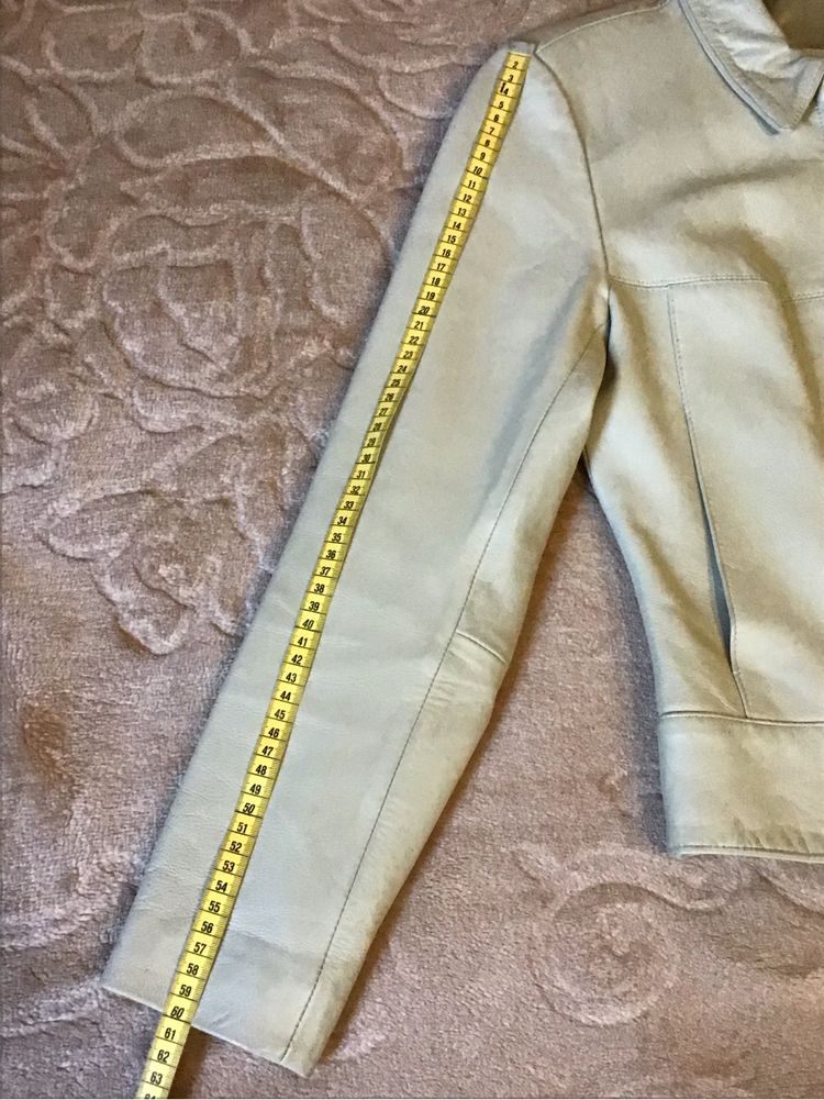 Jasna kurtka ramoneska Vintage Genuine Leather