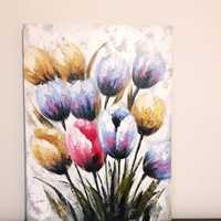 Quadro-Tela retangular com tema Floral