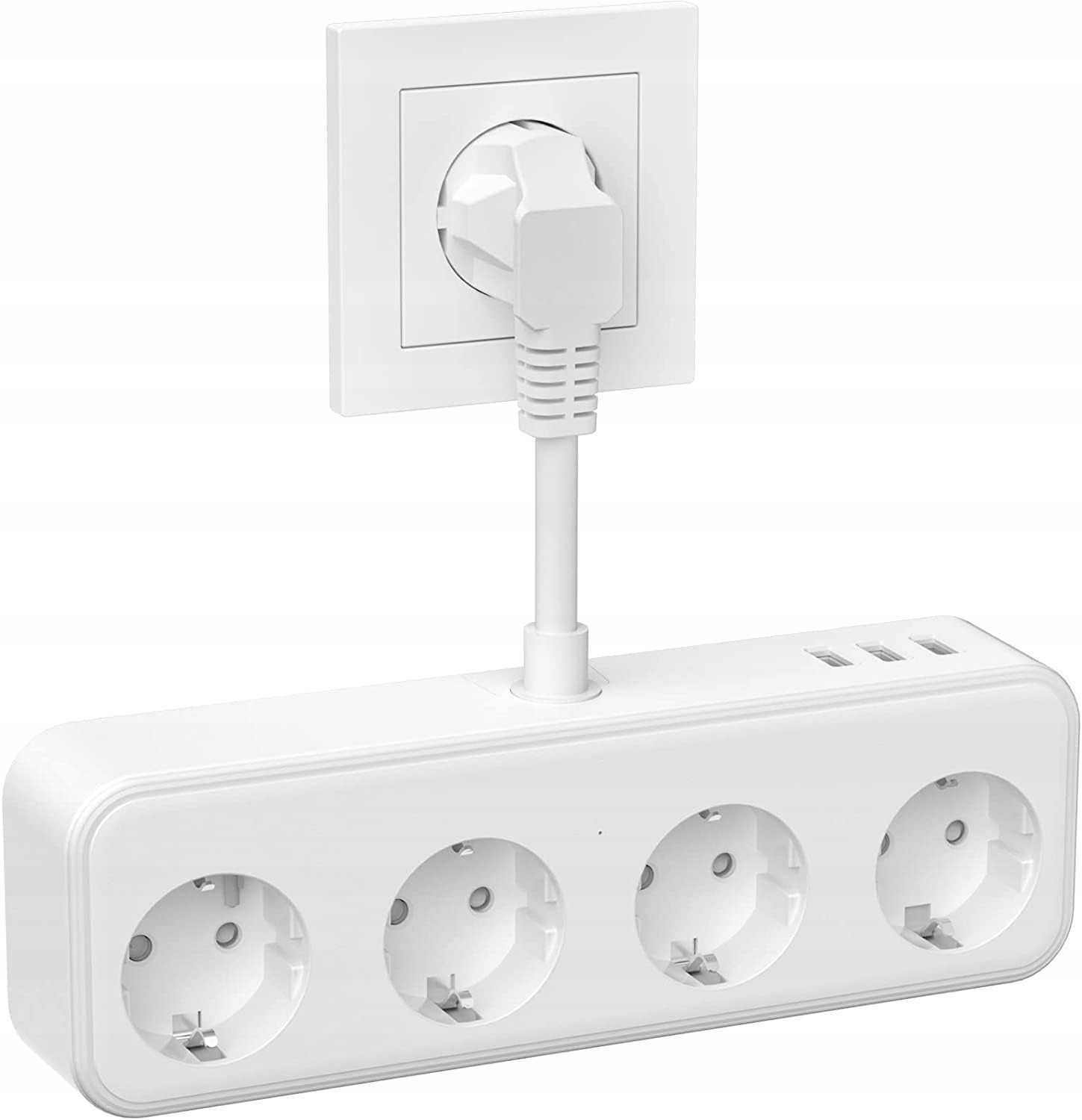 MST 4A3U Listwa zasilająca przedłużacz 4x gniazdo 3x USB 0,1 m białe
