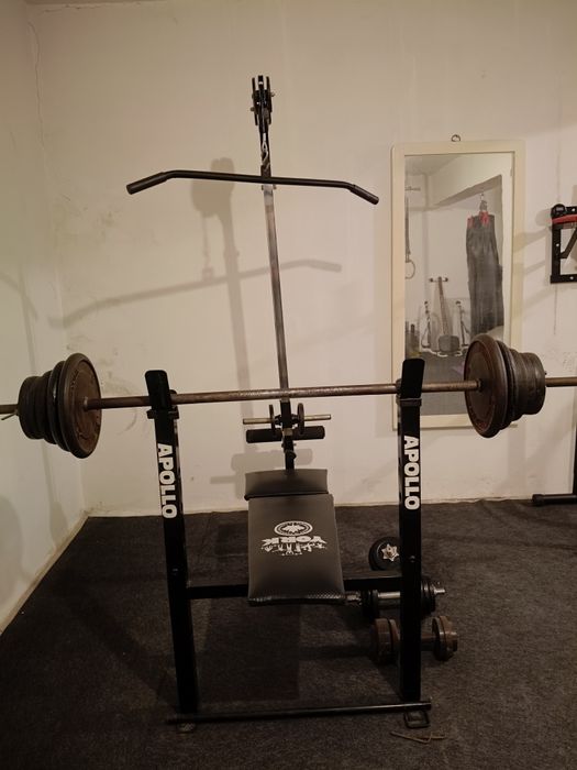 Mini siłownia ławeczka wyciąg modlitewnik sztanga