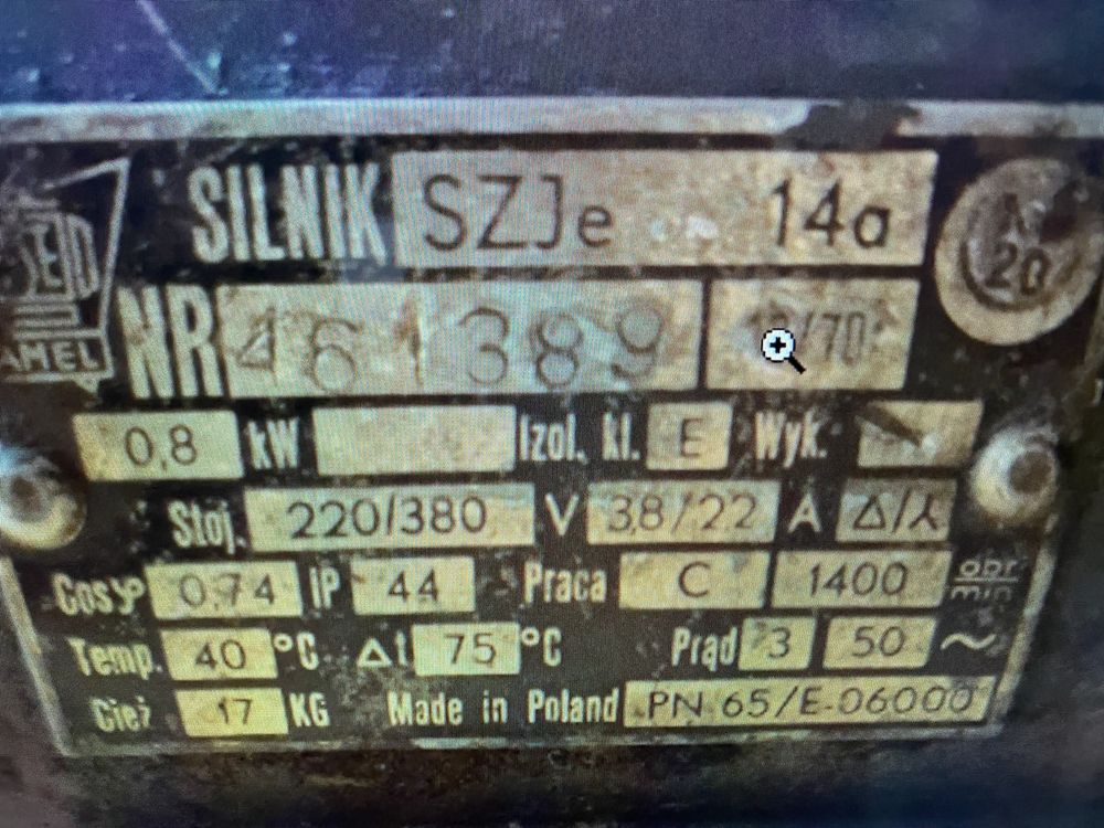 Silnik elektryczny szje 14a  1400 obr