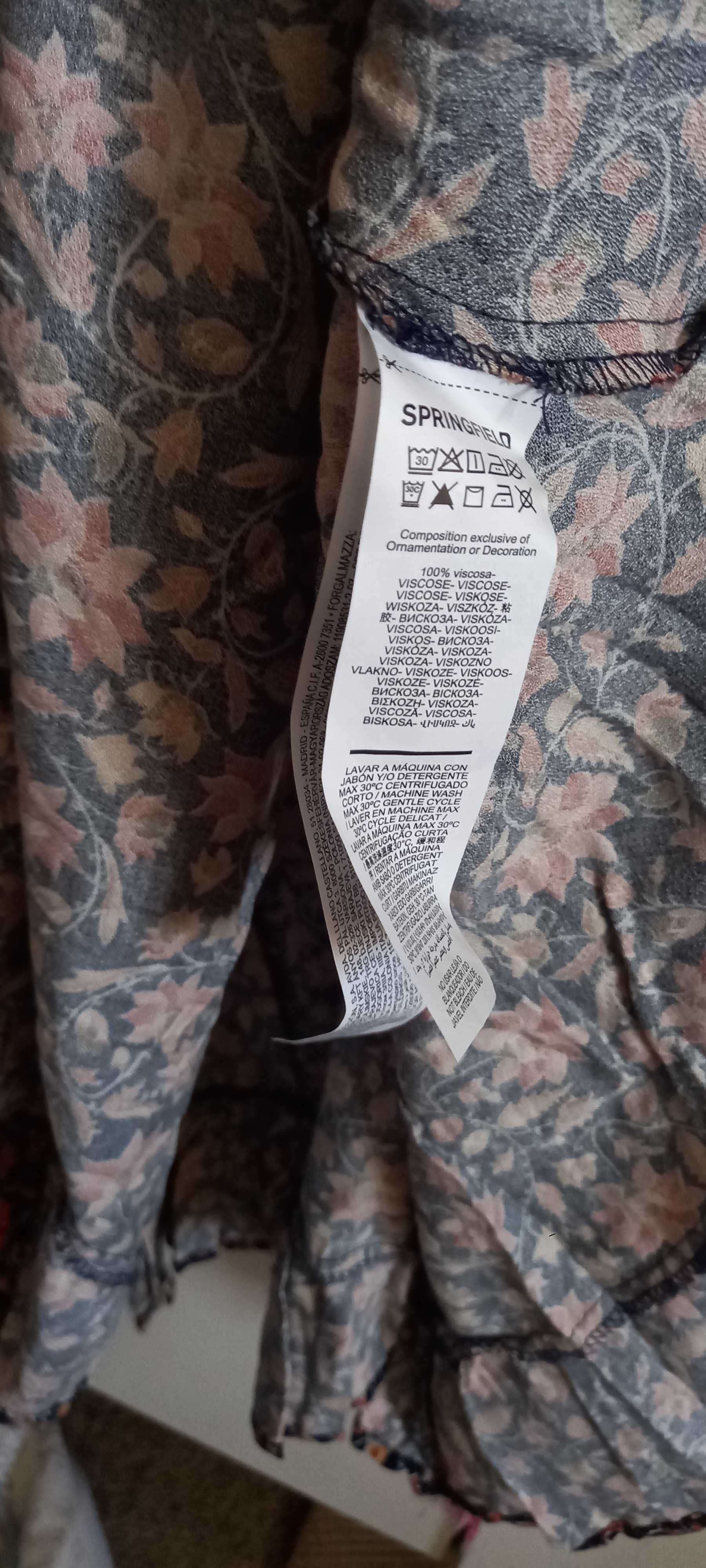 Vestido comprido, estampado, de manga comprida - 36 - Springfield