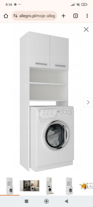 Szafka nad pralkę biała