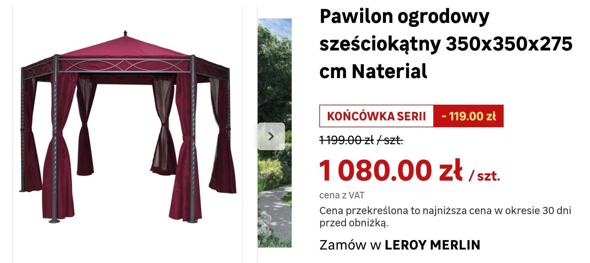 Pawilon ogrodowy wersja  okrągły 350cm od 550 złotych