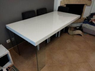 Mesa jantar em branco lacado