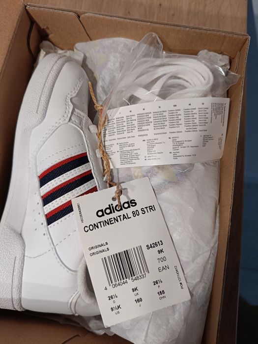 Buty Adidas Orginals Continental 80 Stripes El S42613 Biały Rozmiar 26