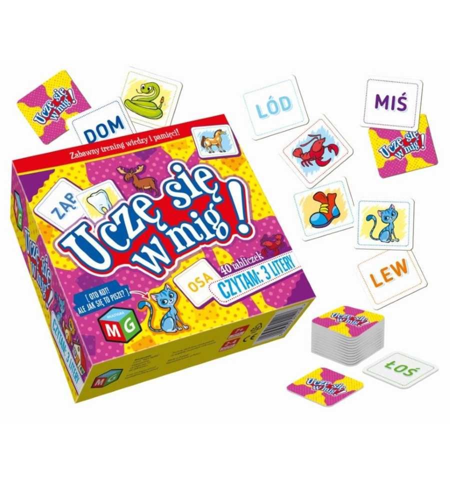 Gra CZYTAM 3 LITERY memory NA PAMIĘĆ wyrazy dla dzieci Multigra