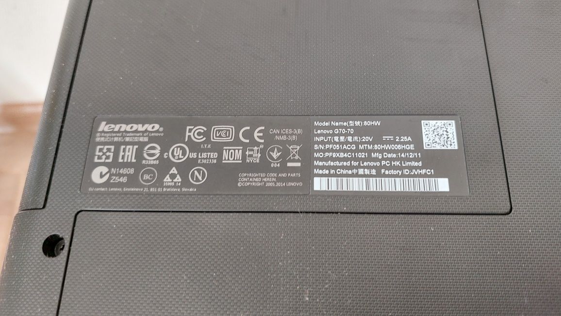 Lenovo G70-70 під ремонт або на запчастини