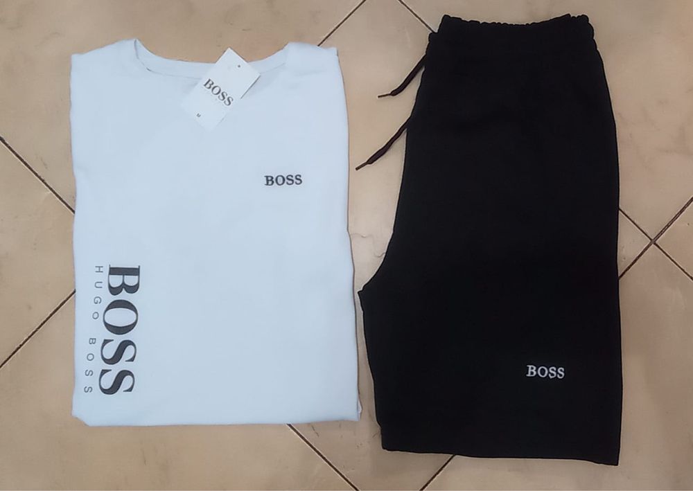 Nowy komplet męski koszulka +spodenki logo szyte  M L XL XXL