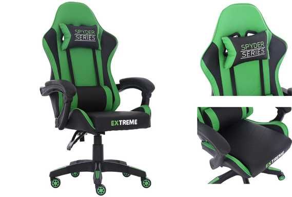 Fotel gracza Gamingowy EXTREME SPYDER Green