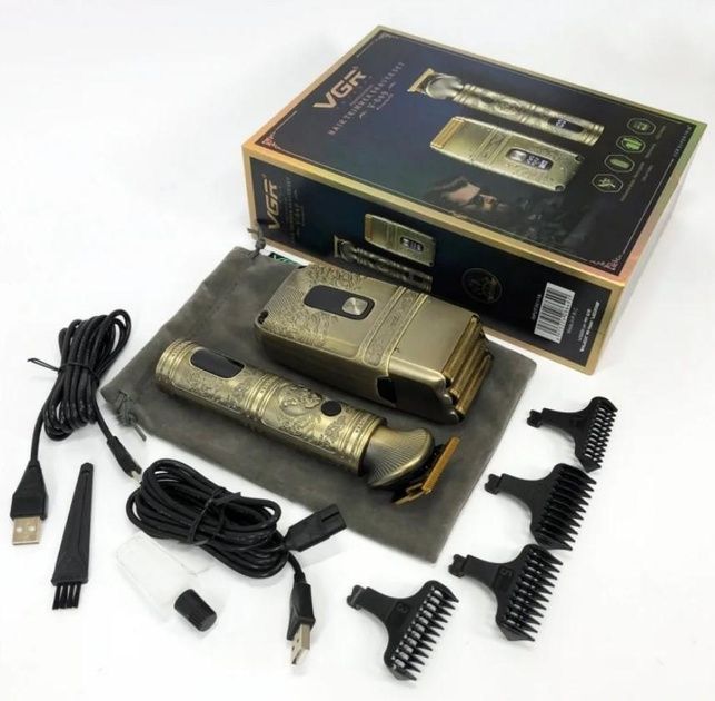 Набір для бороди голови vgr 649 premium оригінал  тример шейвер бритва