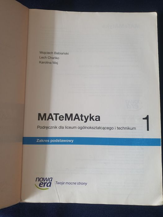 Podręcznik do matematyki 1 zakres podstawowy dla liceum i technikum