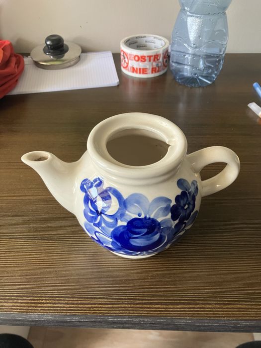 Fajans Włocławek dzbanek ręcznie malowany