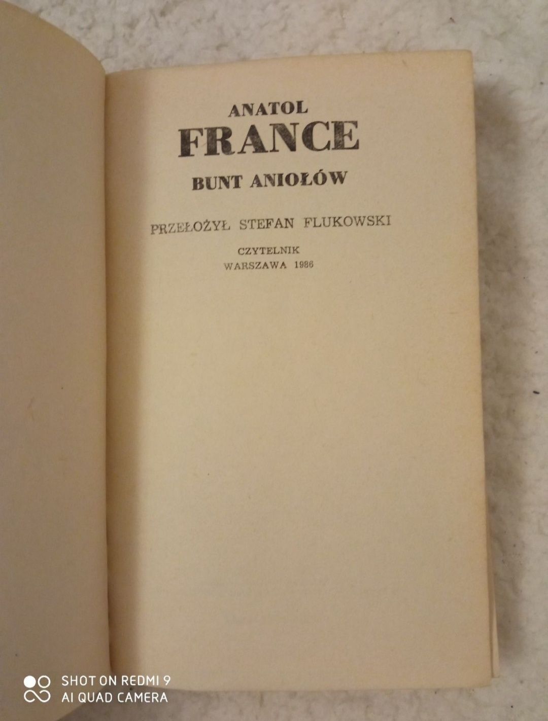 Bunt Aniołów. Anatol France