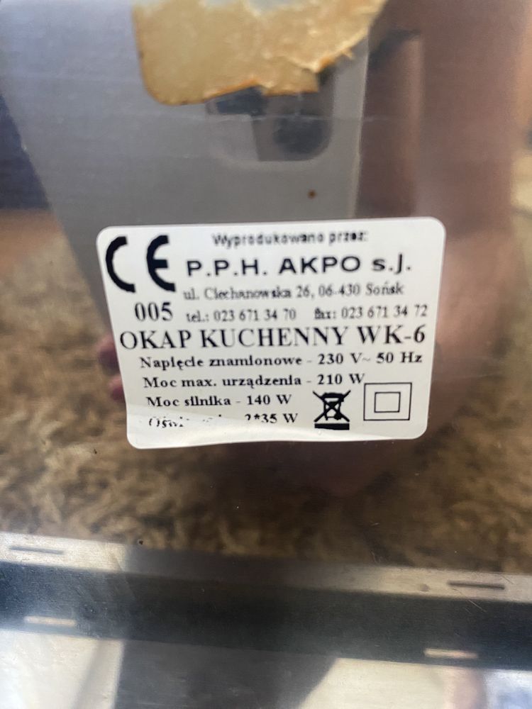 Okap kuchenny używany Akpo