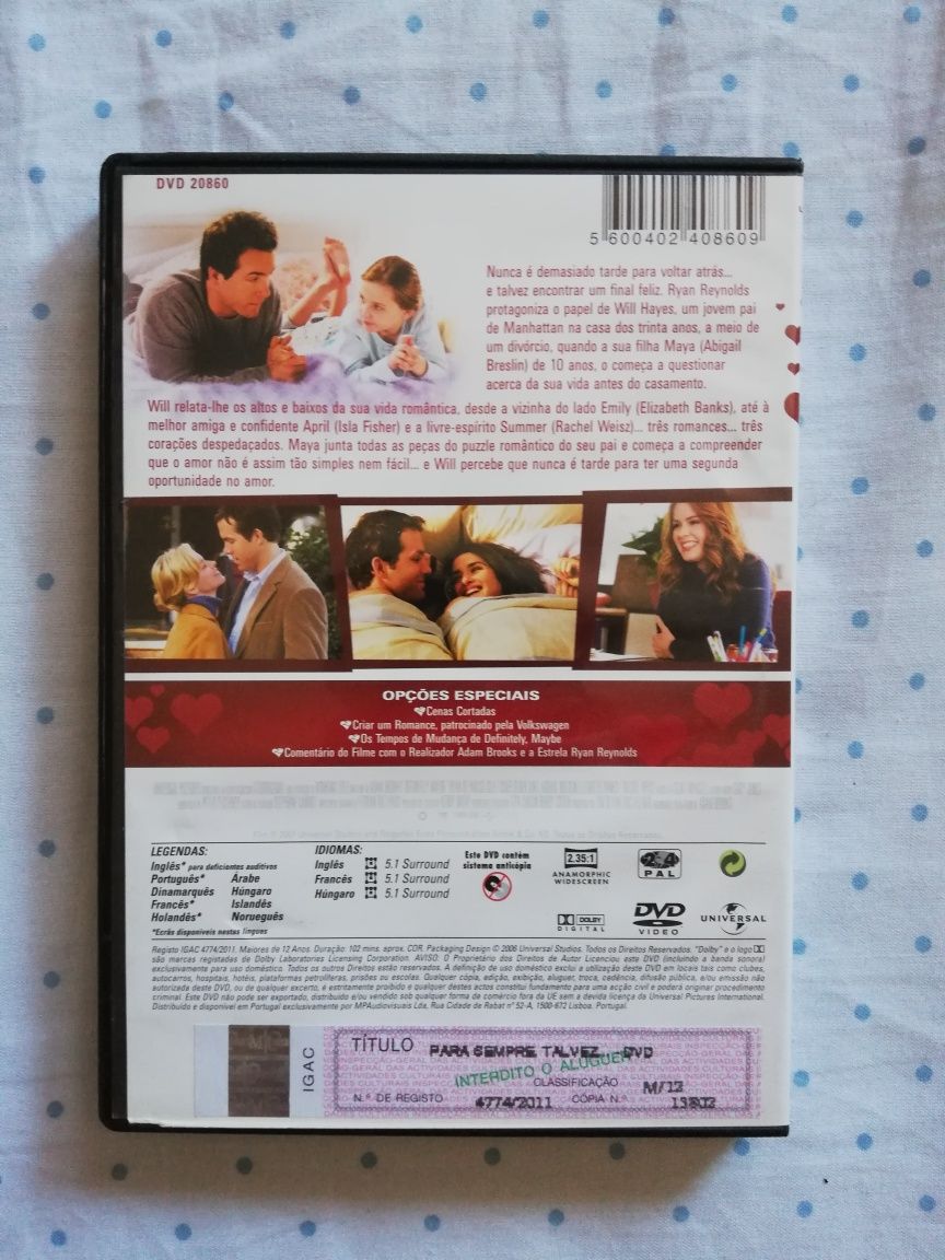 Dvd do filme "Para Sempre, Talvez", Ryan Reynolds (portes grátis)